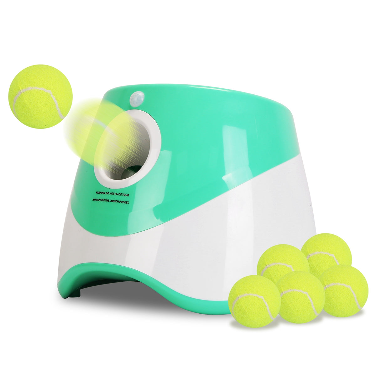 FetchPro automatic ball launcher with tennis balls